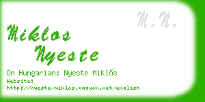 miklos nyeste business card